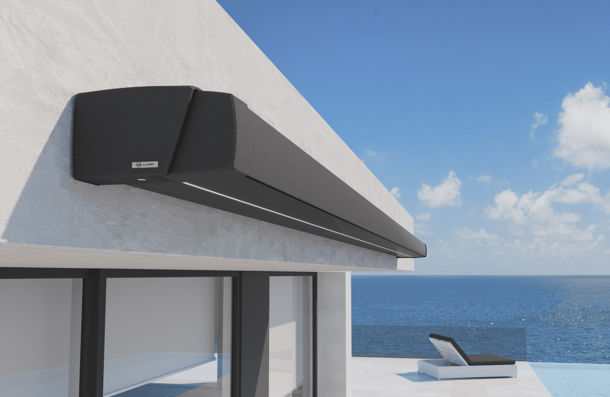 Store banne MATICBOX S-350 sur façade moderne