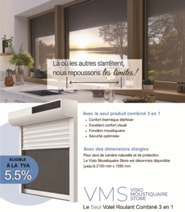 Volet roulant moustiquaire store VMS Profalux chez Zabal Menuiseries