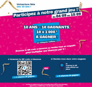 Jeu concours des 10 ans Univerture – Zabal Menuiseries