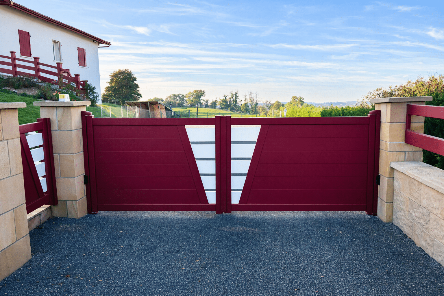 Détail portillon aluminium Kostum Cadiou – Hasparren