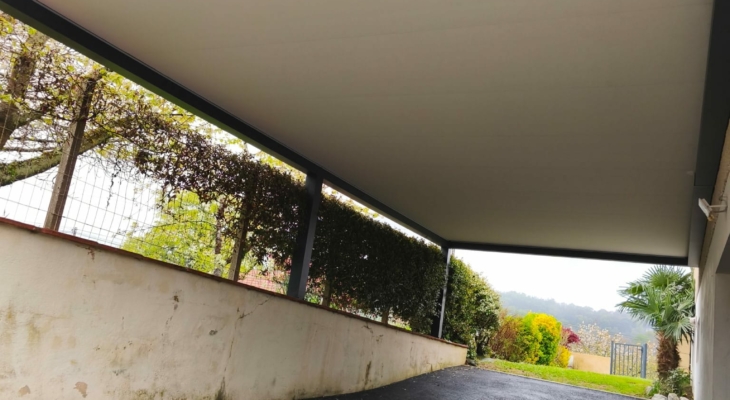 carport sur mesure aluminium ral 7016 bearn zabal menuiseries